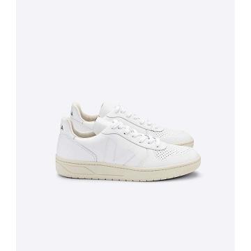 Veja V-10 LEATHER Women's Sneakers White | CA 665BEX